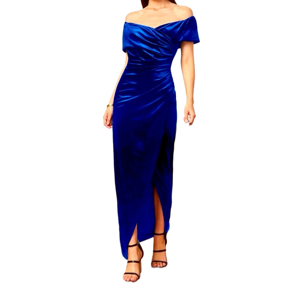 Blue suede dress
